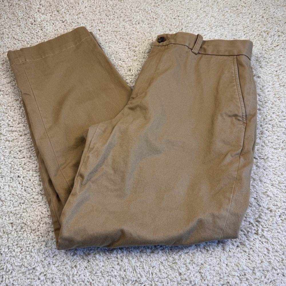 Brooks Brothers Men's Chino Pants 36x30 Khaki Stretch Cotton Casual Trousers